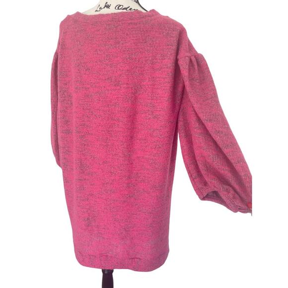 SATURDAY SUNDAY ANTHROPOLOGIE TUNIC DRESS LYLA COZY PINK BALLOON SLEEVE SZ M NWT - Picture 14 of 16